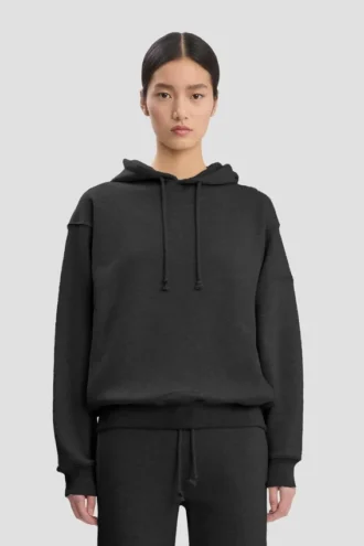 Bluza z kapturem i haftowanym logo w kolorze czarnym