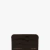 Etui na karty w kolorze espresso z tłoczoną skórą imitującą skórę krokodyla Etui na karty w kolorze espresso z tłoczoną skórą imitującą skórę krokodyla
