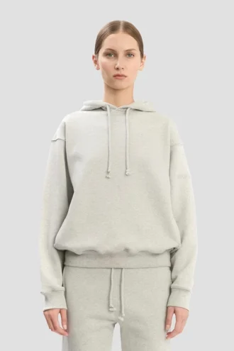 Hoodie z wyszytym logo w kolorze szarym melanżowym