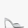 Klapki Harlow 100 z satyny w kolorze magnezowym Klapki Harlow 100 z satyny w kolorze magnezowym