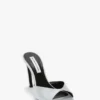 Klapki Harlow 100 z satyny w kolorze magnezowym Klapki Harlow 100 z satyny w kolorze magnezowym