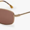 Metalowe okulary przeciwsłoneczne w kolorze złoto-miodowym havana Metalowe okulary przeciwsłoneczne w kolorze złoto-miodowym havana