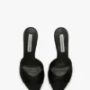 Mule Harlow 100 z czarnej satyny Mule Harlow 100 z czarnej satyny