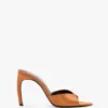 Mule Harlow 100 z satyny w kolorze brązowym Mule Harlow 100 z satyny w kolorze brązowym