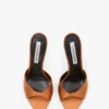 Mule Harlow 100 z satyny w kolorze brązowym Mule Harlow 100 z satyny w kolorze brązowym
