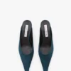 Mule Sloane 45 z satyny w kolorze turkusowym Mule Sloane 45 z satyny w kolorze turkusowym