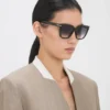 Okulary przeciwsłoneczne oversize z acetatu w kolorze czarnym Okulary przeciwsłoneczne oversize z acetatu w kolorze czarnym