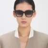 Okulary przeciwsłoneczne oversize z acetatu w kolorze czarnym Okulary przeciwsłoneczne oversize z acetatu w kolorze czarnym