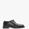 Płaskie sznurowane buty z czarnej skóry Płaskie sznurowane buty z czarnej skóry