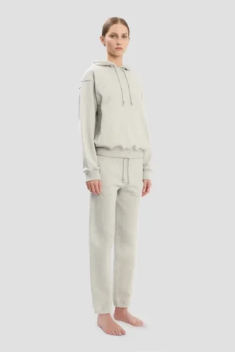 Hoodie z wyszytym logo w kolorze szarym melanżowym