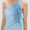 Sukienka z marszczonym dekoltem typu halter w kolorze ionian blue Sukienka z marszczonym dekoltem typu halter w kolorze ionian blue