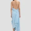 Sukienka z marszczonym dekoltem typu halter w kolorze ionian blue Sukienka z marszczonym dekoltem typu halter w kolorze ionian blue