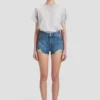 Szorty w stylu distressed w kolorze średnio niebieskim Szorty w stylu distressed w kolorze średnio niebieskim