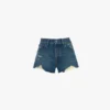 Szorty w stylu distressed w kolorze średnio niebieskim Szorty w stylu distressed w kolorze średnio niebieskim