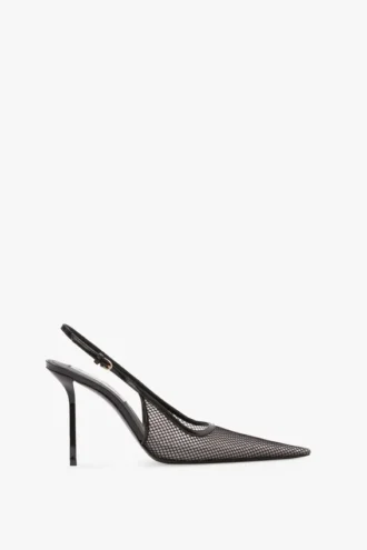 Szpilki The Victoria Slingback 100 z czarnej siateczki Szpilki The Victoria Slingback 100 z czarnej siateczki