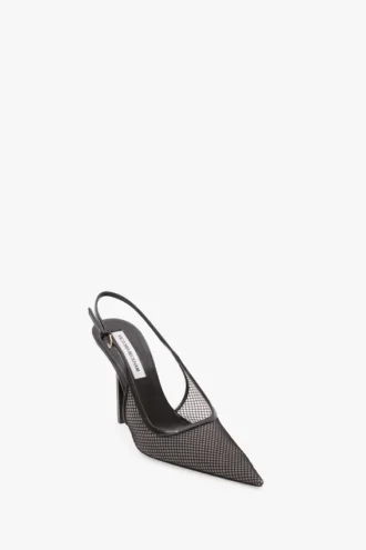 Szpilki The Victoria Slingback 100 z czarnej siateczki Szpilki The Victoria Slingback 100 z czarnej siateczki
