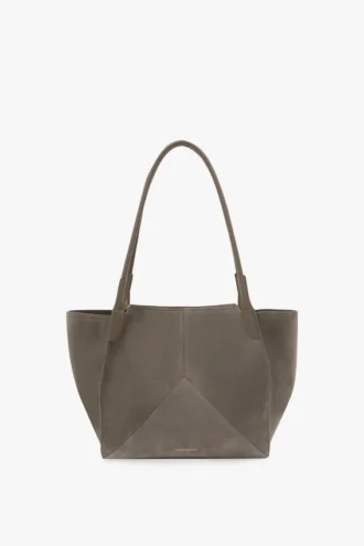 Torba Victoria Tote z zamszu w kolorze szarym Torba Victoria Tote z zamszu w kolorze szarym