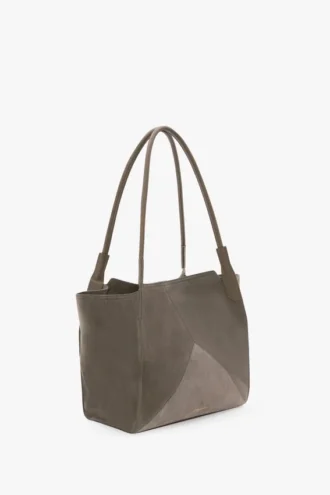 Torba Victoria Tote z zamszu w kolorze szarym Torba Victoria Tote z zamszu w kolorze szarym