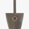Torebka typu bucket Dia z szarej skóry o fakturze kamyczkowej Torebka typu bucket Dia z szarej skóry o fakturze kamyczkowej